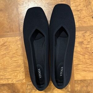 VIVAIA Women's Black Knit Slip-On Ballet Flats